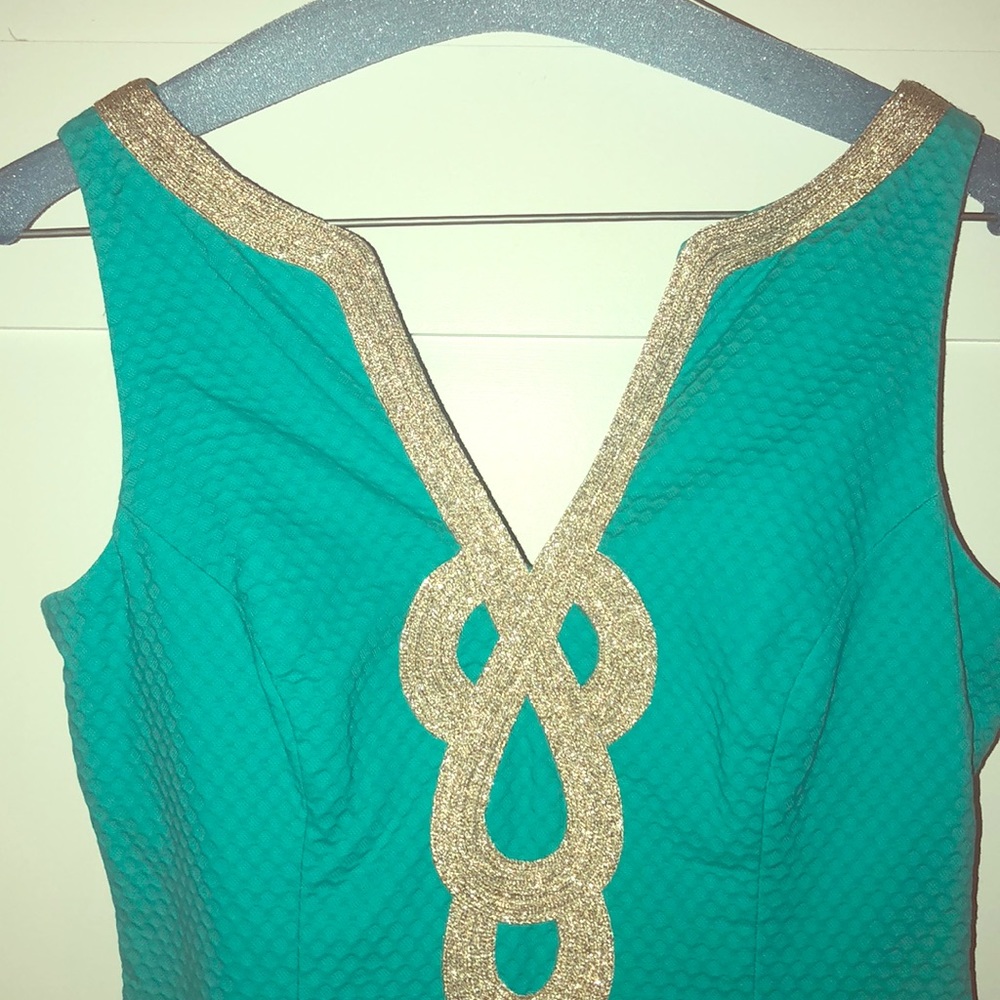 Lilly Pulitzer teal cotton sundress size 00